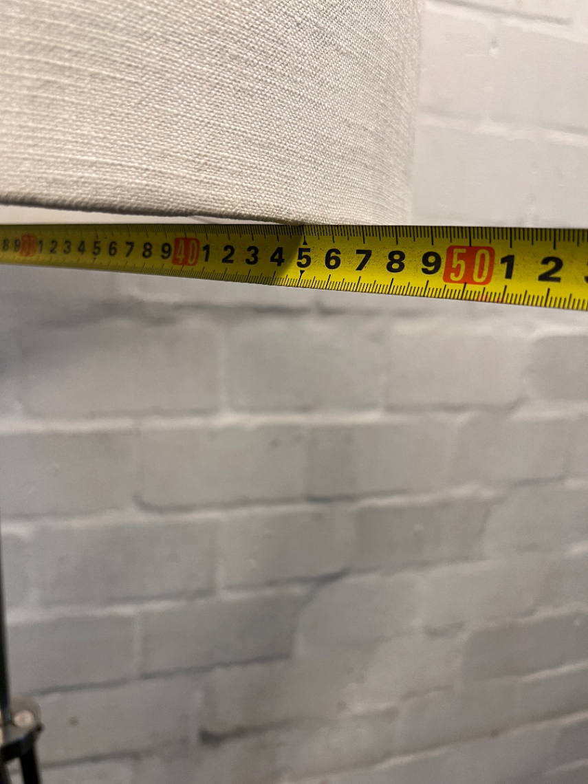 Contemporary Tripod Floor Lamp with Chrome Finish Base — Fair Condition with Visible Wear