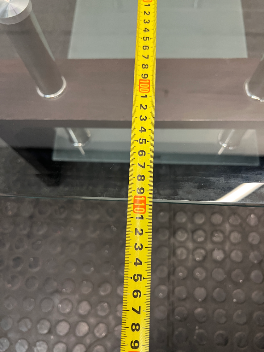 Contemporary Two-Tier Glass and Wood Coffee Table — Fair Used Condition
