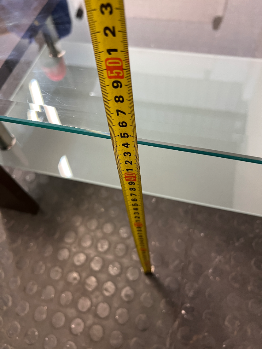 Contemporary Two-Tier Glass and Wood Coffee Table — Fair Used Condition