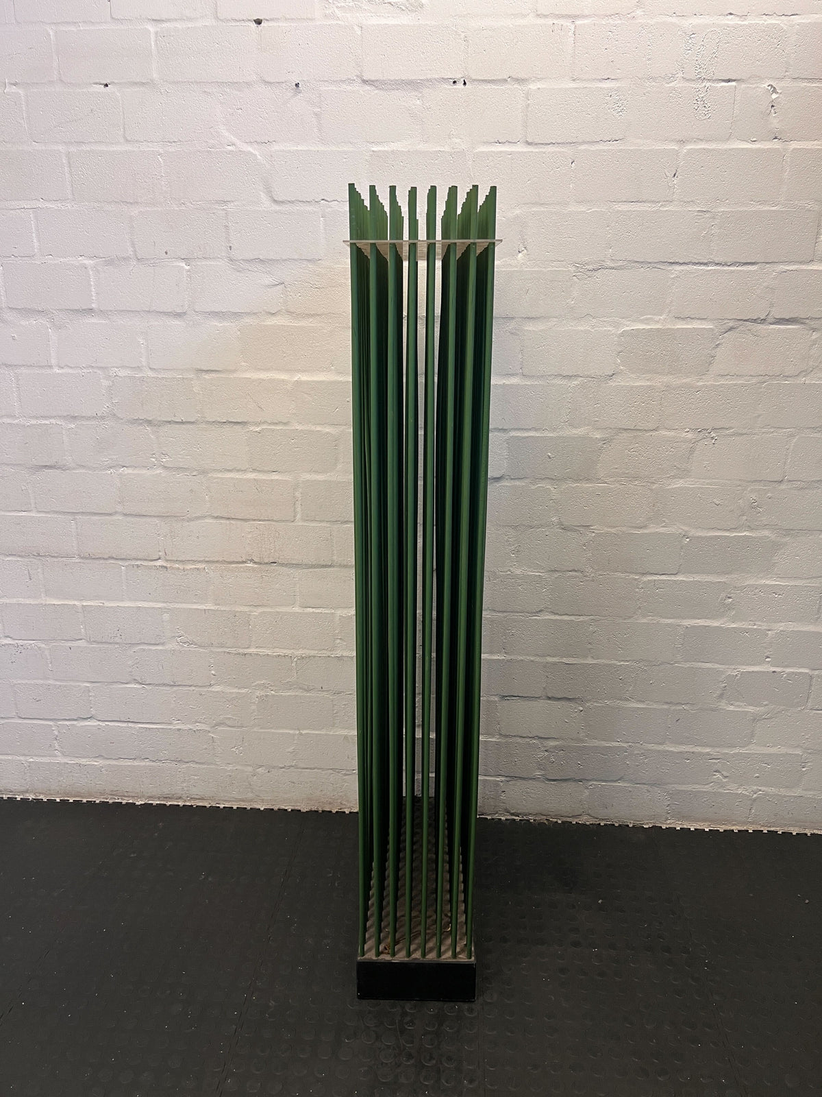 Contemporary Vertical Slat Room Divider – Natural Wood Finish