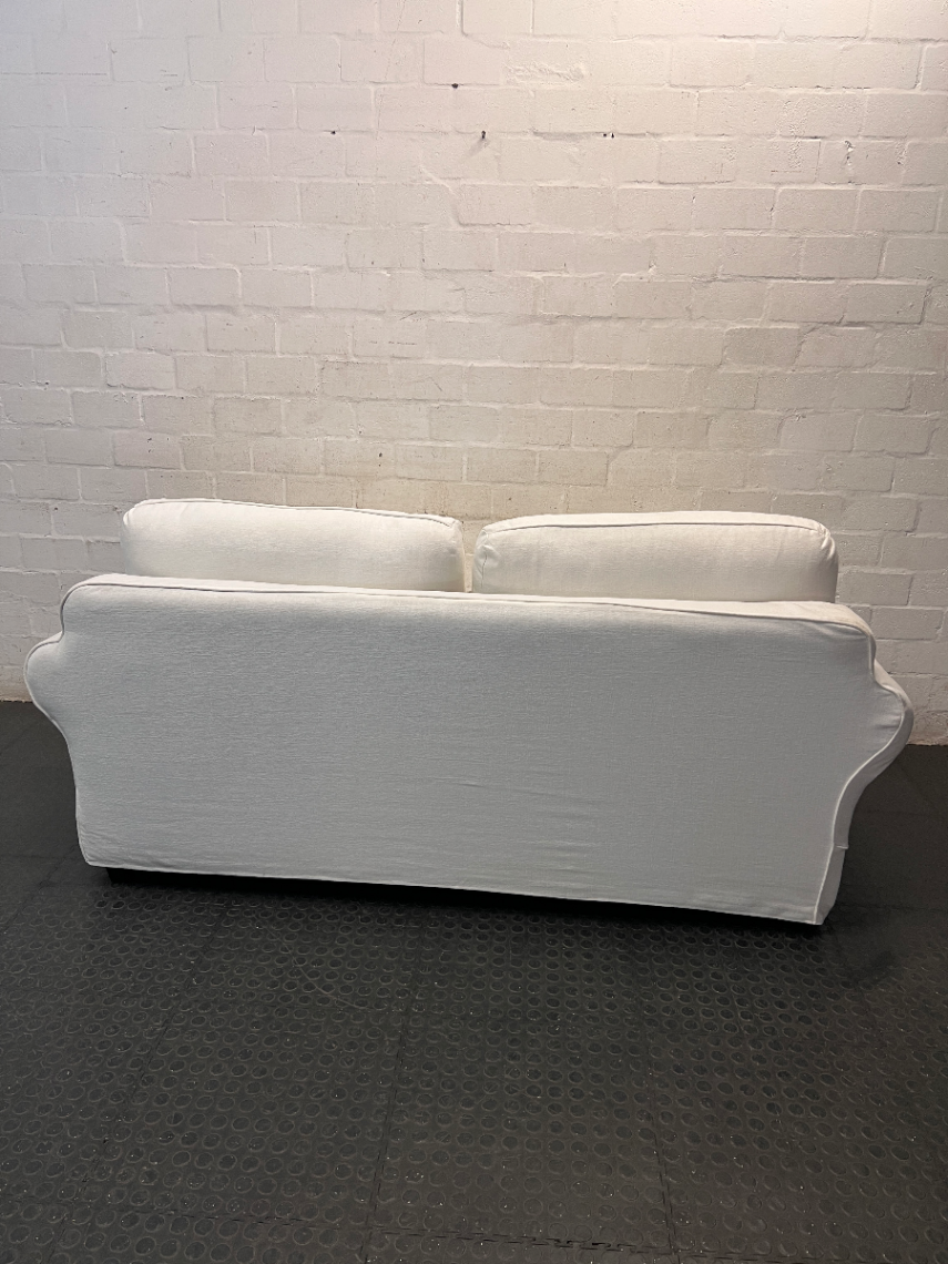 Coricraft 2 Seater White Slipcover Couch — Fair Used Condition