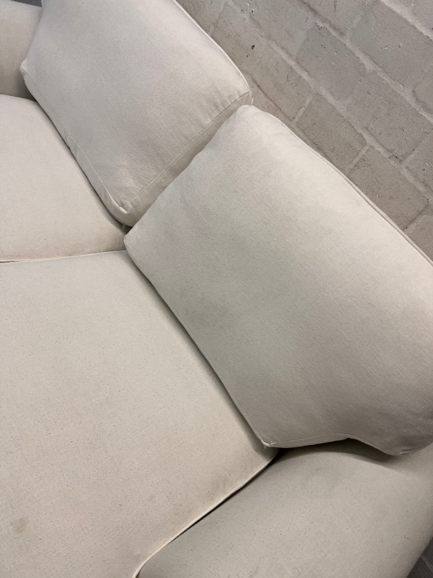 Coricraft 2 Seater White Slipcover Couch — Fair Used Condition