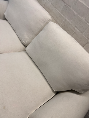 Coricraft 2 Seater White Slipcover Couch — Fair Used Condition