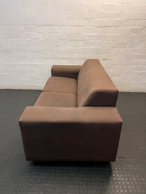 Coricraft Brown Oversized 2 Seater Couch — Fair Condition with Visible Wear
