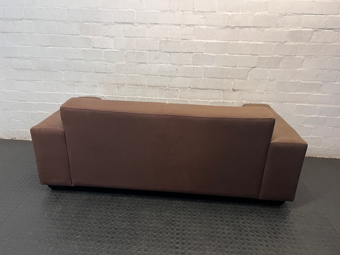 Coricraft Brown Oversized 2 Seater Couch — Fair Condition with Visible Wear