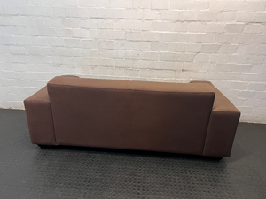 Coricraft Brown Oversized 2 Seater Couch — Fair Condition with Visible Wear