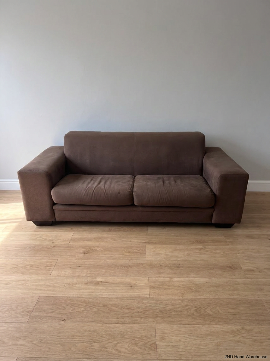 Coricraft Brown Oversized 2 Seater Couch — Fair Condition with Visible Wear