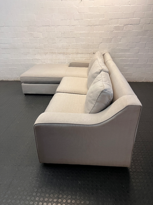 Coricraft Grey Fabric L-Shaped Couch — Clean and Comfortable Condition