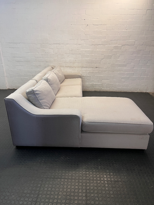 Coricraft Grey Fabric L-Shaped Couch — Clean and Comfortable Condition