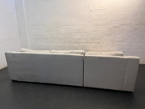 Coricraft Grey Fabric L-Shaped Couch — Clean and Comfortable Condition
