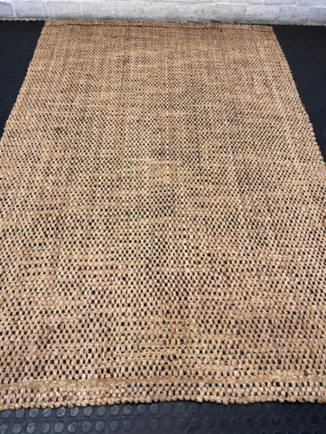 Coricraft Natural Woven Fiber Area Rug (240x160cm) — Fair Condition with Visible Wear