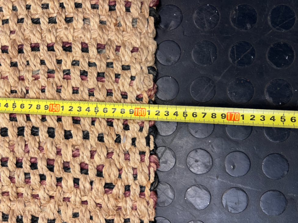 Coricraft Natural Woven Fiber Area Rug (240x160cm) — Fair Condition with Visible Wear
