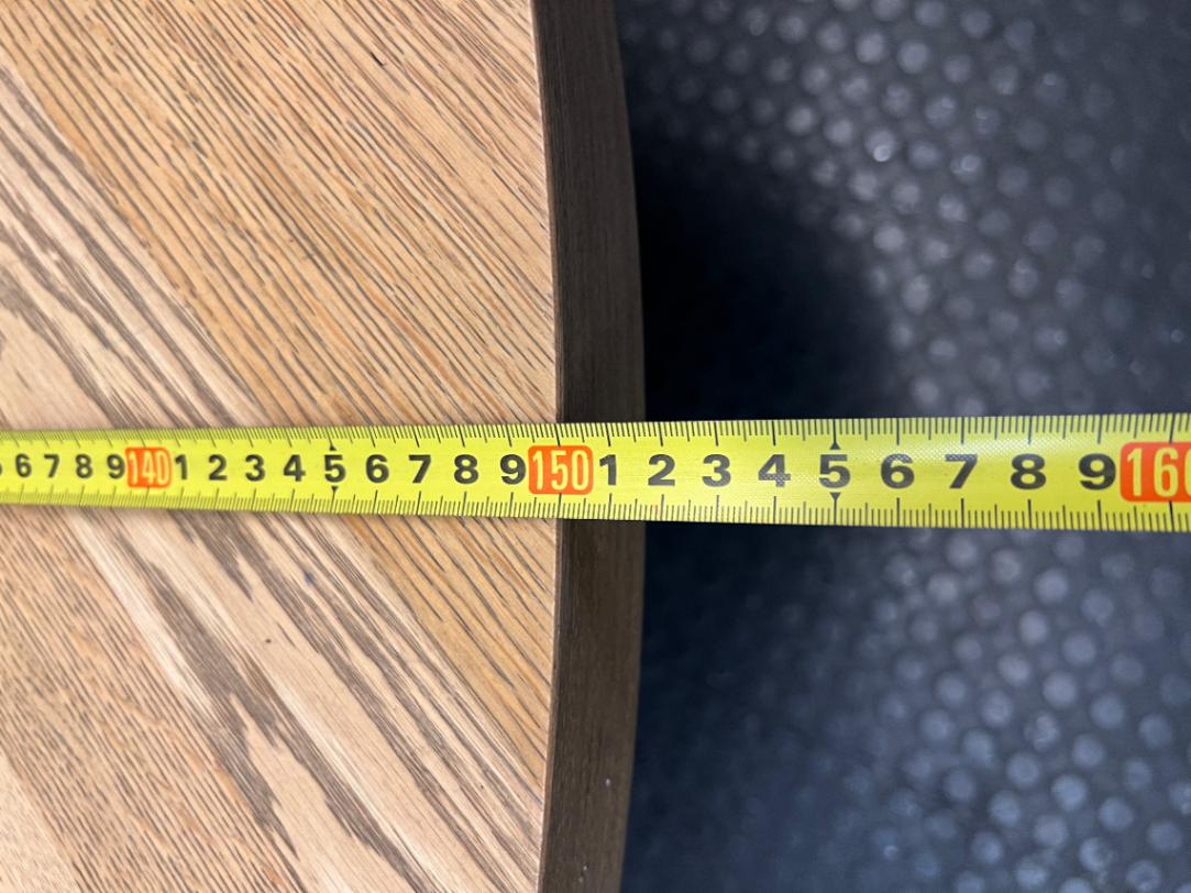 Coricraft Round Wooden Dining Table with Pedestal Base — Fair Condition with Visible Wear - 2ndhandwarehouse.com