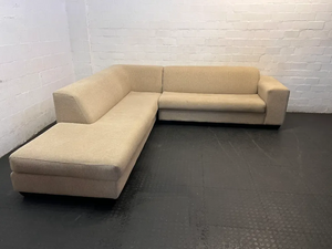 Coricraft Sand L-Shape Couch - Minor Seat Depression - 2ndhandwarehouse.com