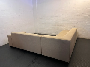 Coricraft Sand L-Shape Couch - Minor Seat Depression - 2ndhandwarehouse.com