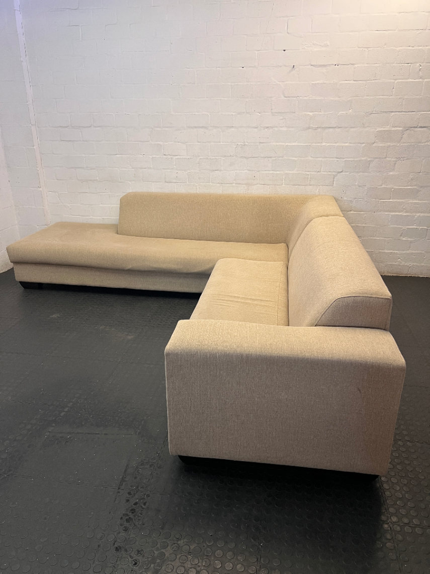 Coricraft Sand L-Shape Couch - Minor Seat Depression - 2ndhandwarehouse.com