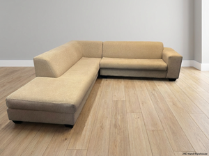 Coricraft Sand L-Shape Couch - Minor Seat Depression - 2ndhandwarehouse.com