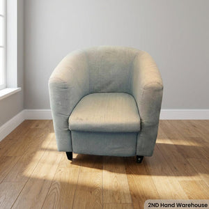 Cosy Light Blue Tub Armchair - Perfect for Reading Nooks - 2ndhandwarehouse.com