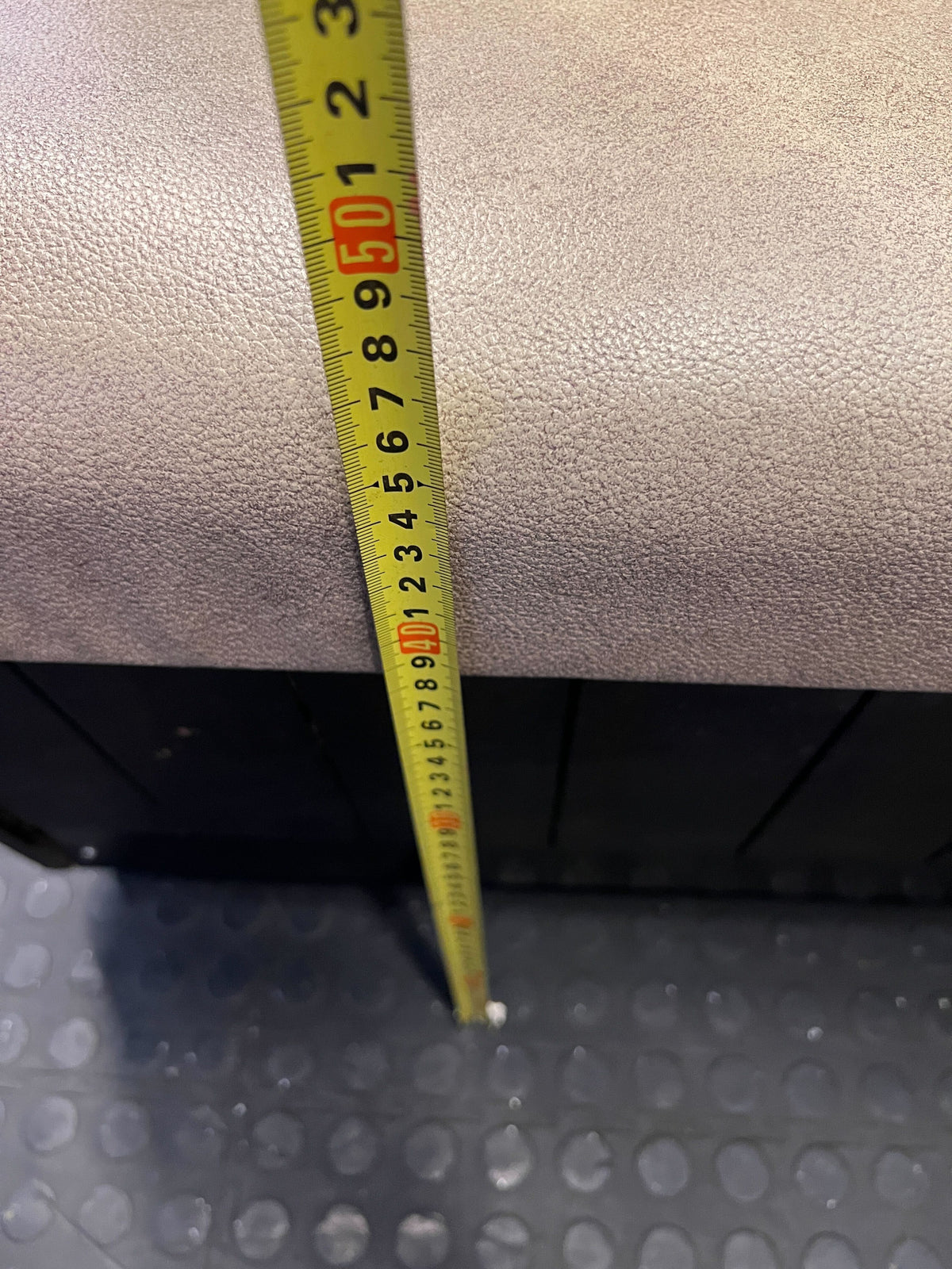 DBL SIDED - 110CM- Stylish Beige Upholstered Restaurant Booth Seat Wooden Frame  – Minor Wear