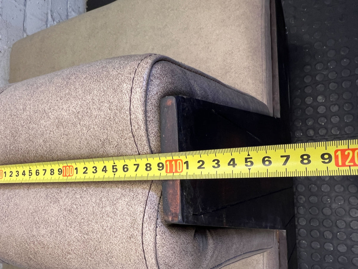 DBL SIDED - 110CM- Stylish Beige Upholstered Restaurant Booth Seat Wooden Frame  – Minor Wear