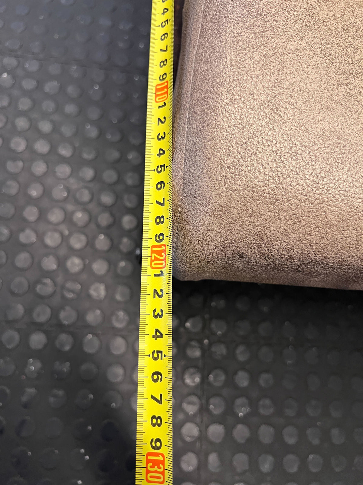 DBL SIDED - 110CM- Stylish Beige Upholstered Restaurant Booth Seat Wooden Frame  – Minor Wear