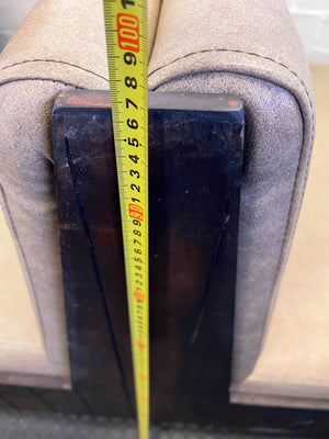 DBL SIDED - 110CM- Stylish Beige Upholstered Restaurant Booth Seat Wooden Frame  – Minor Wear