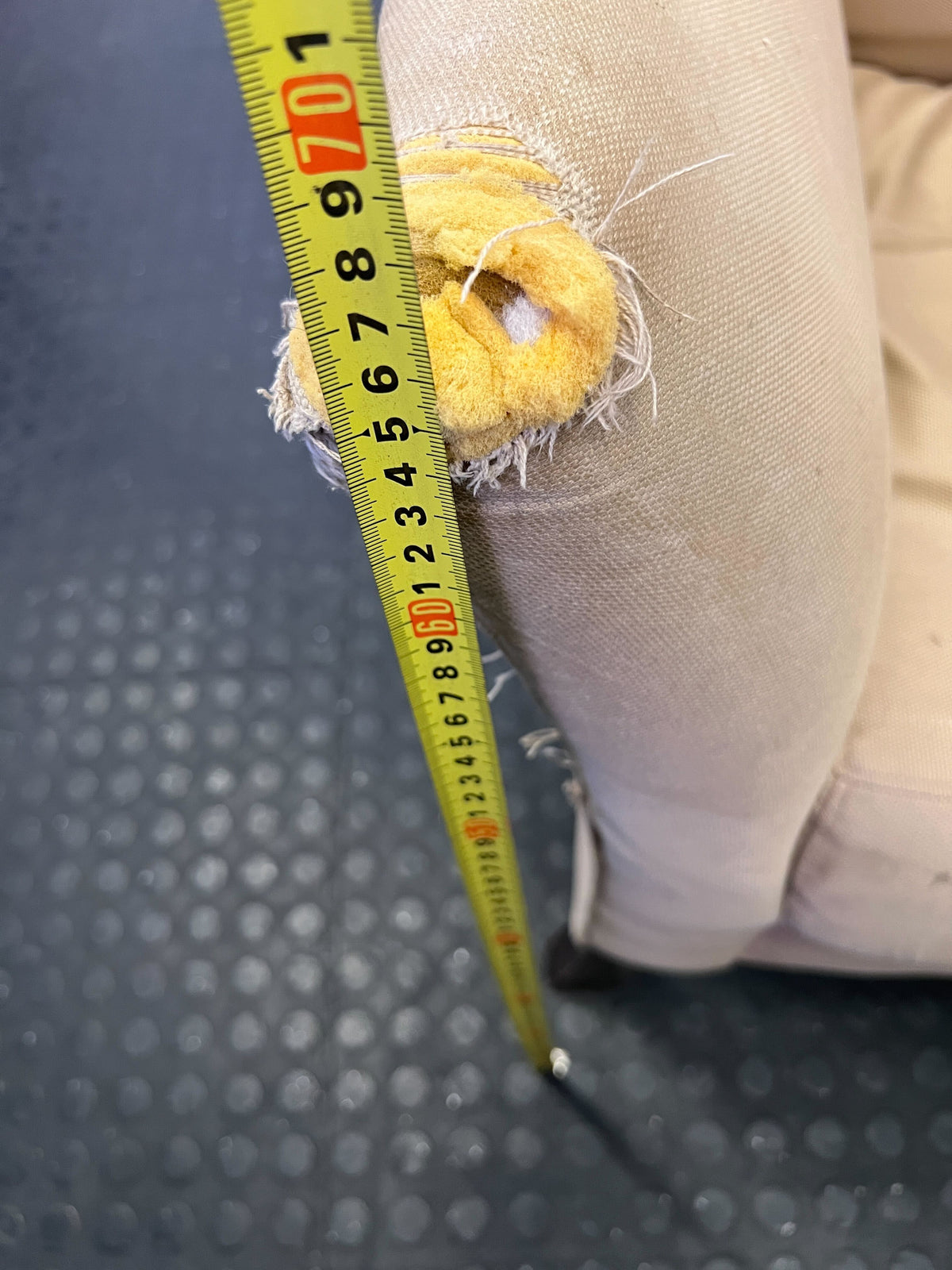 Cozy Beige Accent Armchair (Damaged)