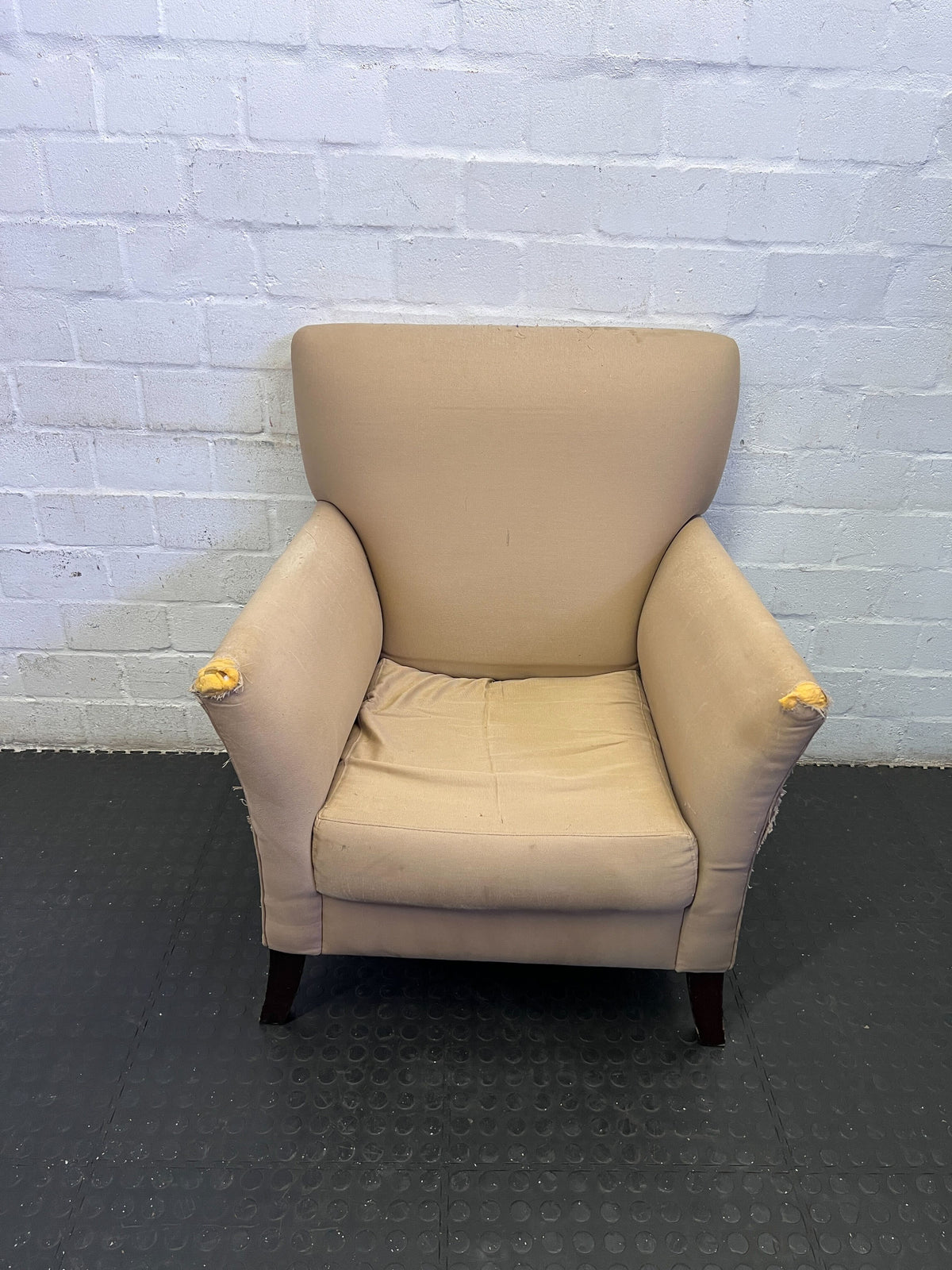 Cozy Beige Accent Armchair (Damaged)