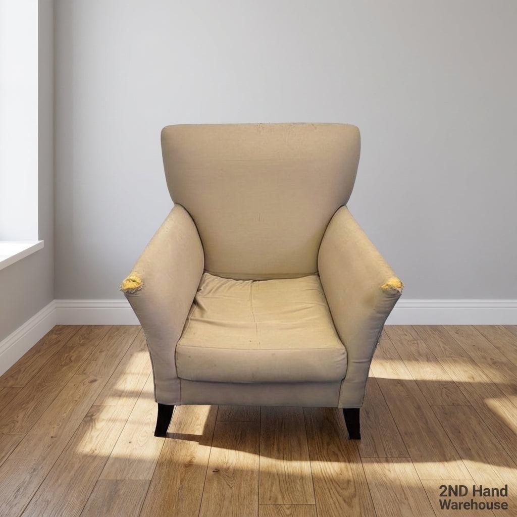 Cozy Beige Accent Armchair (Damaged)
