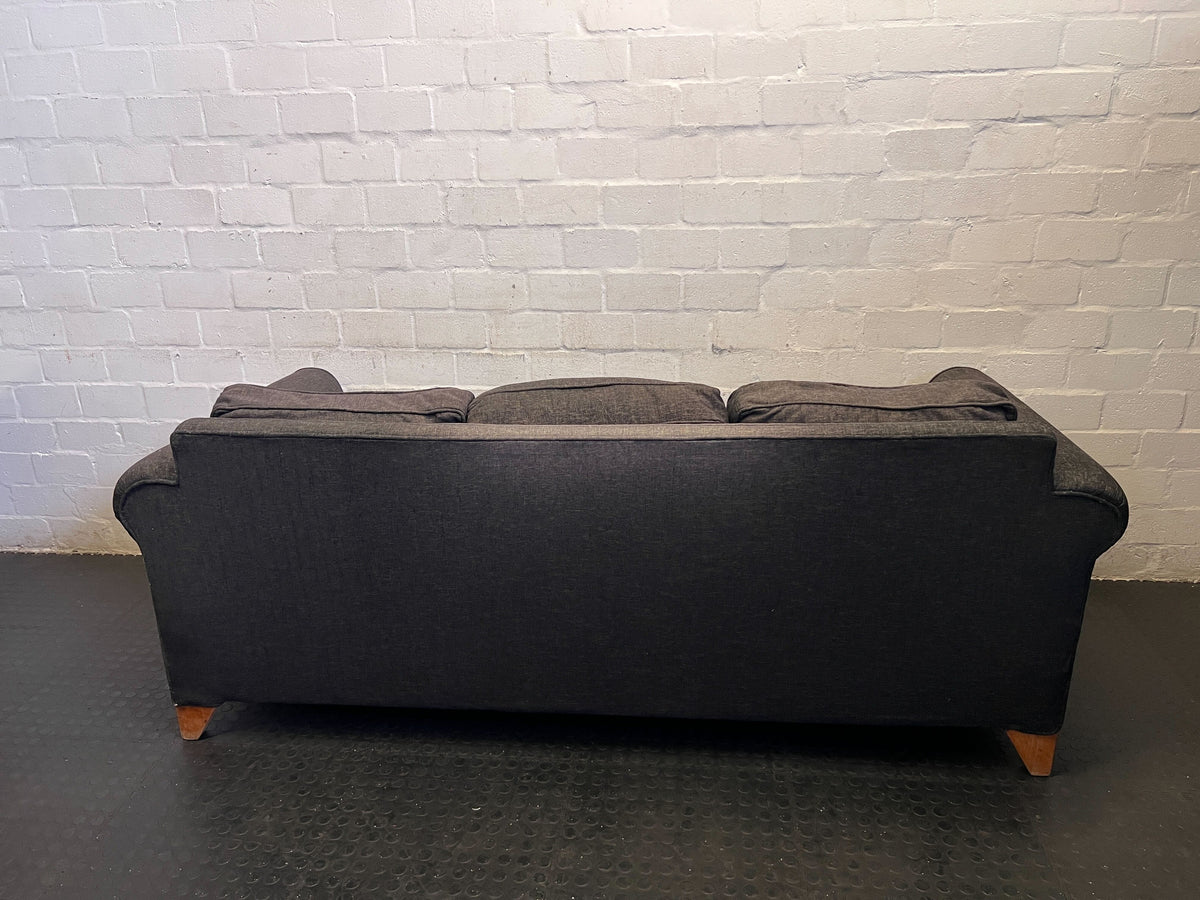 Cozy Charcoal Three-Seater Sofa