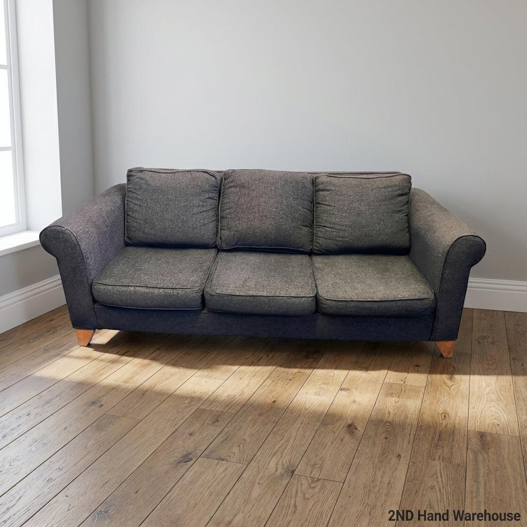 Cozy Charcoal Three-Seater Sofa