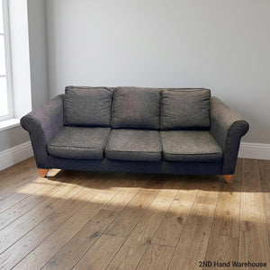 Cozy Charcoal Three-Seater Sofa