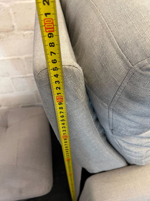 Cozy Grey Fabric Recliner Chair & Ottoman Set - 2ndhandwarehouse.com