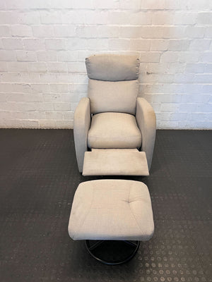 Cozy Grey Fabric Recliner Chair & Ottoman Set - 2ndhandwarehouse.com