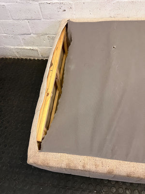 Cozy Single Divan Bed Base - Light Neutral Fabric - Fair used - 2ndhandwarehouse.com