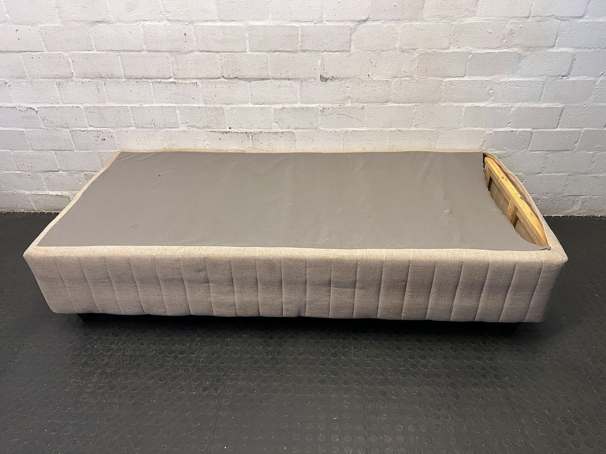 Cozy Single Divan Bed Base - Light Neutral Fabric - Fair used - 2ndhandwarehouse.com