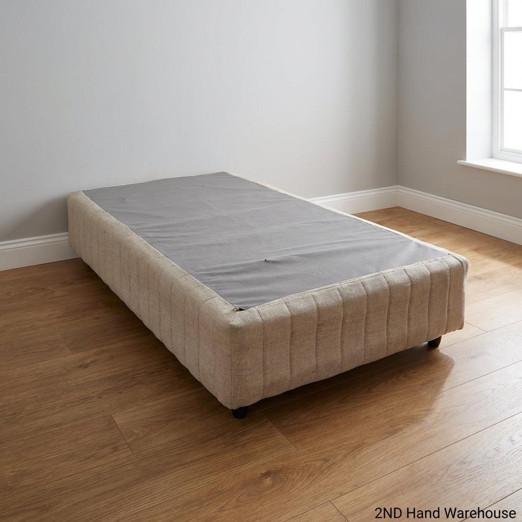 Cozy Single Divan Bed Base - Light Neutral Fabric - Fair used - 2ndhandwarehouse.com