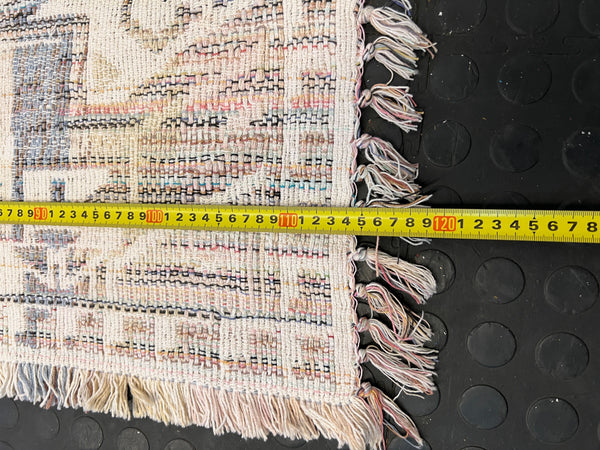 Cozy Bohemian Woven Area Rug with Fringe – Light Pastel Design - PRICE ...