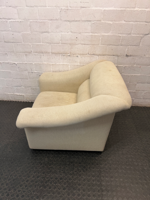 Cream Corduroy Upholstered 1 Seater Couch