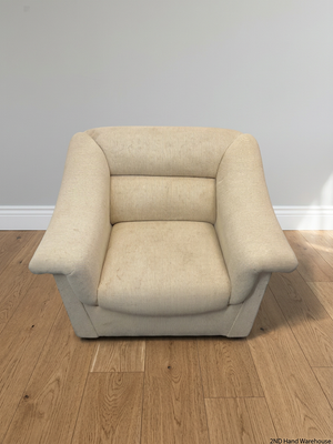 Cream Corduroy Upholstered 1 Seater Couch