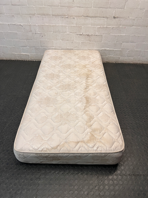 Cream Floral Single Bed Mattress — Water Damage Stains