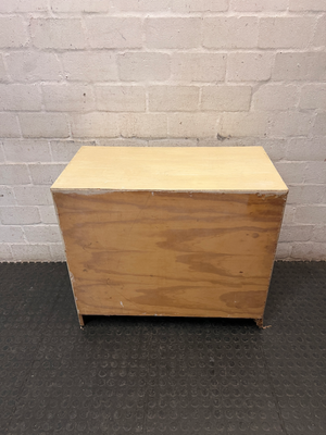 Cream Four-Drawer Chest with Moulded Panelling — Fair Condition with Visible Wear
