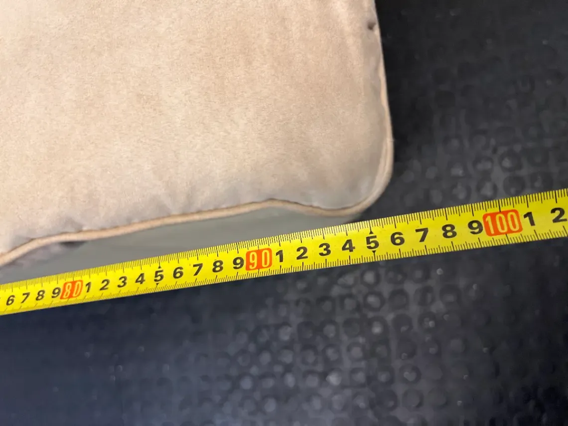 Cream Microsuede 1 Seater Couch - Minor Velcro Wear - 2ndhandwarehouse.com