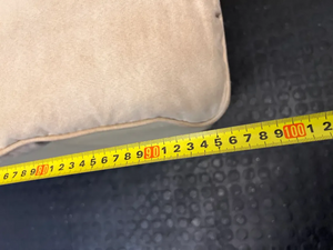 Cream Microsuede 1 Seater Couch - Minor Velcro Wear - 2ndhandwarehouse.com