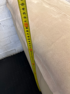 Cream Microsuede 1 Seater Couch - Minor Velcro Wear - 2ndhandwarehouse.com