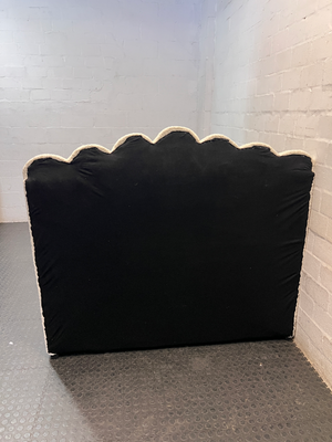 Cream Scalloped Bouclé Double Bed Frame — Good Working Order