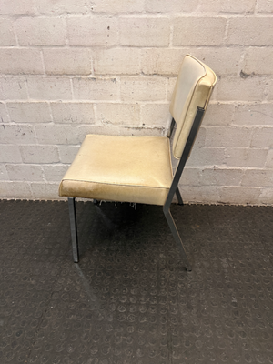 Cream Upholstered Office Chair with Chrome Frame — Upholstery Damage and Staining