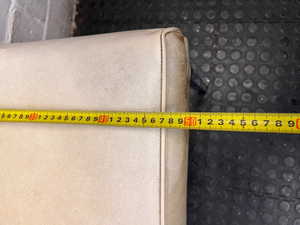 Cream Upholstered Office Chair with Chrome Frame — Upholstery Damage and Staining