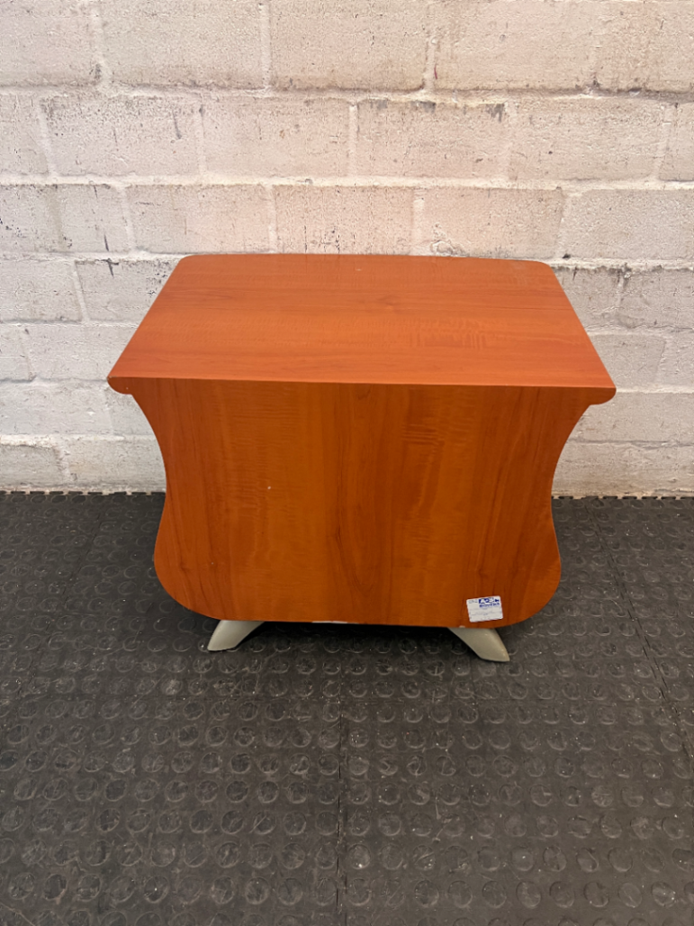 Curved Wooden 2-Drawer Bedside Pedestal