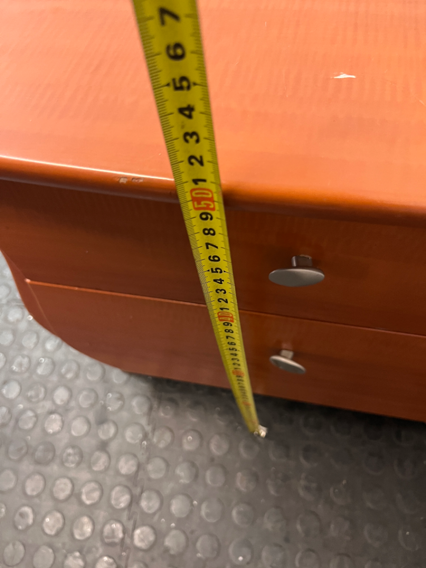 Curved Wooden 2-Drawer Bedside Pedestal